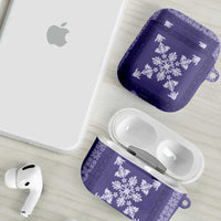 Hawaiian Quilt Block Design AirPods Case Purple Hawaii Culture Motifs - Polynesian Pride