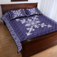 Hawaiian Quilt Block Design Quilt Bed Set Purple Hawaii Culture Motifs - Polynesian Pride