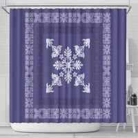 Hawaiian Quilt Block Design Shower Curtain Purple Hawaii Culture Motifs - Polynesian Pride