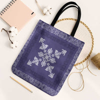 Hawaiian Quilt Block Design Tote Bag Purple Hawaii Culture Motifs LT9 Black Strap One Size Purple - Polynesian Pride