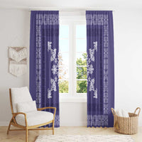 Hawaiian Quilt Block Design Window Curtain Purple Hawaii Culture Motifs - Polynesian Pride