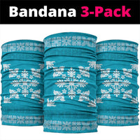 Hawaiian Quilt Block Design Neck Gaiter Teal Hawaii Culture Motifs - Polynesian Pride