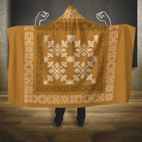 Hawaiian Quilt Pattern Hooded Blanket Gold Hawaii Culture Tropical - Polynesian Pride