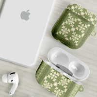 Hawaiian Quilt Pattern AirPods Case Lime Hawaii Culture Tropical - Polynesian Pride