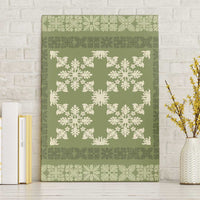 Hawaiian Quilt Pattern Canvas Wall Art Lime Hawaii Culture Tropical LT9 Without Frame Lime - Polynesian Pride