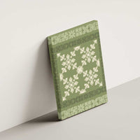 Hawaiian Quilt Pattern Canvas Wall Art Lime Hawaii Culture Tropical LT9 - Polynesian Pride