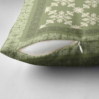 Hawaiian Quilt Pattern Pillow Cover Lime Hawaii Culture Tropical - Polynesian Pride