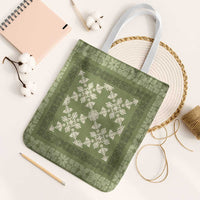 Hawaiian Quilt Pattern Tote Bag Lime Hawaii Culture Tropical LT9 White Strap One Size Lime - Polynesian Pride