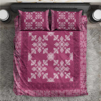 Hawaiian Quilt Pattern Bedding Set Pink Hawaii Culture Tropical - Polynesian Pride