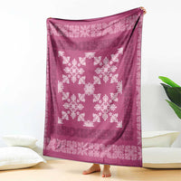 Hawaiian Quilt Pattern Blanket Pink Hawaii Culture Tropical - Polynesian Pride