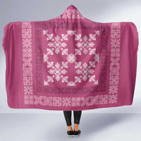 Hawaiian Quilt Pattern Hooded Blanket Pink Hawaii Culture Tropical - Polynesian Pride