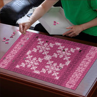 Hawaiian Quilt Pattern Puzzle Pink Hawaii Culture Tropical - Polynesian Pride