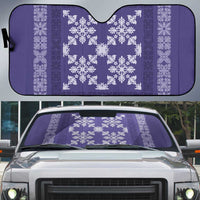 Hawaiian Quilt Pattern Auto Sun Shade Purple Hawaii Culture Tropical - Polynesian Pride