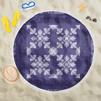 Hawaiian Quilt Pattern Beach Blanket Purple Hawaii Culture Tropical - Polynesian Pride