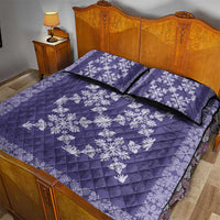 Hawaiian Quilt Pattern Quilt Bed Set Purple Hawaii Culture Tropical - Polynesian Pride