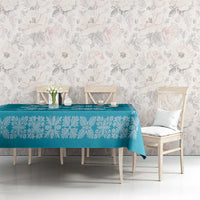 Hawaiian Quilt Pattern Tablecloth Teal Hawaii Culture Tropical - Polynesian Pride