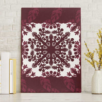 Palm Leaf Quilt Pattern Canvas Wall Art Hawaii Culture Floral LT9 Without Frame Oxblood - Polynesian Pride
