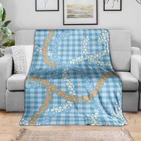 Blue Tropical Floral Palaka Blanket Hawaiian Quilt Pattern - Polynesian Pride