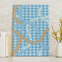 Blue Tropical Floral Palaka Canvas Wall Art Hawaiian Quilt Pattern LT9 Without Frame Blue - Polynesian Pride