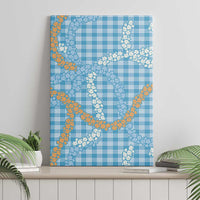 Blue Tropical Floral Palaka Canvas Wall Art Hawaiian Quilt Pattern LT9 - Polynesian Pride