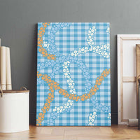 Blue Tropical Floral Palaka Canvas Wall Art Hawaiian Quilt Pattern LT9 - Polynesian Pride