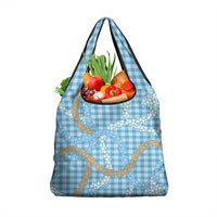 Blue Tropical Floral Palaka Grocery Bag Hawaiian Quilt Pattern LT9 1-pack One Size Blue - Polynesian Pride
