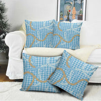Blue Tropical Floral Palaka Pillow Cover Hawaiian Quilt Pattern LT9 - Polynesian Pride