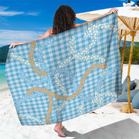 Blue Tropical Floral Palaka Sarong Hawaiian Quilt Pattern - Polynesian Pride
