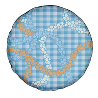 Blue Tropical Floral Palaka Spare Tire Cover Hawaiian Quilt Pattern - Polynesian Pride