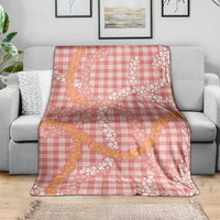 Pink Tropical Floral Palaka Blanket Hawaiian Quilt Pattern - Polynesian Pride