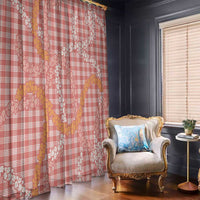 Pink Tropical Floral Palaka Window Curtain Hawaiian Quilt Pattern - Polynesian Pride