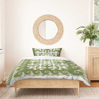 Green Ulu Palaka Quilt Pattern Bedding Set Hawaii Culture Breadfruit - Polynesian Pride