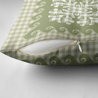 Green Ulu Palaka Quilt Pattern Pillow Cover Hawaii Culture Breadfruit LT9 - Polynesian Pride
