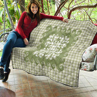 Green Ulu Palaka Quilt Pattern Quilt Hawaii Culture Breadfruit - Polynesian Pride