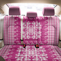 Pink Ulu Palaka Quilt Pattern Back Car Seat Cover Hawaii Culture Breadfruit - Polynesian Pride