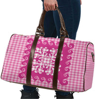 Pink Ulu Palaka Quilt Pattern Travel Bag Hawaii Culture Breadfruit - Polynesian Pride