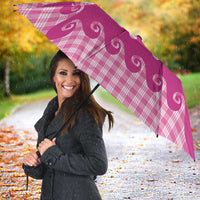 Pink Ulu Palaka Quilt Pattern Umbrella Hawaii Culture Breadfruit - Polynesian Pride