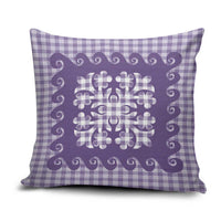 Purple Ulu Palaka Quilt Pattern Pillow Cover Hawaii Culture Breadfruit LT9 Purple - Polynesian Pride