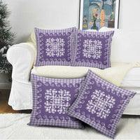 Purple Ulu Palaka Quilt Pattern Pillow Cover Hawaii Culture Breadfruit LT9 - Polynesian Pride