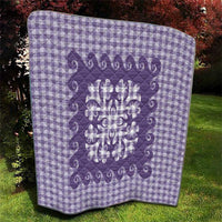Purple Ulu Palaka Quilt Pattern Quilt Hawaii Culture Breadfruit - Polynesian Pride