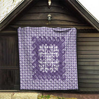 Purple Ulu Palaka Quilt Pattern Quilt Hawaii Culture Breadfruit - Polynesian Pride