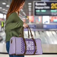 Purple Ulu Palaka Quilt Pattern Travel Bag Hawaii Culture Breadfruit - Polynesian Pride