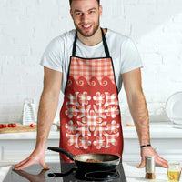 Red Ulu Palaka Quilt Pattern Apron Hawaii Culture Breadfruit - Polynesian Pride