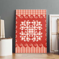 Red Ulu Palaka Quilt Pattern Canvas Wall Art Hawaii Culture Breadfruit LT9 - Polynesian Pride