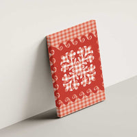 Red Ulu Palaka Quilt Pattern Canvas Wall Art Hawaii Culture Breadfruit LT9 - Polynesian Pride