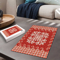 Red Ulu Palaka Quilt Pattern Puzzle Hawaii Culture Breadfruit LT9 - Polynesian Pride