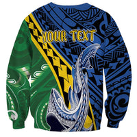Personalised Crocodile and Shark Solomon Islands Sweatshirt Polynesian Tribal Tattoo