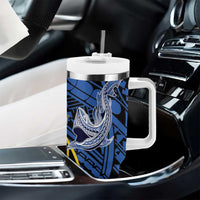 Personalised Crocodile and Shark Solomon Islands Tumbler With Handle Polynesian Tribal Tattoo