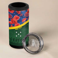 Personalised Solomon Islands Remembrance Day 4 in 1 Can Cooler Tumbler We Will Remember Them with Camouflage Style