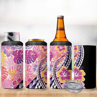 Aloha Vintage Hibiscus Lei Seamless Pattern 4 in 1 Can Cooler Tumbler - Polynesian Pride